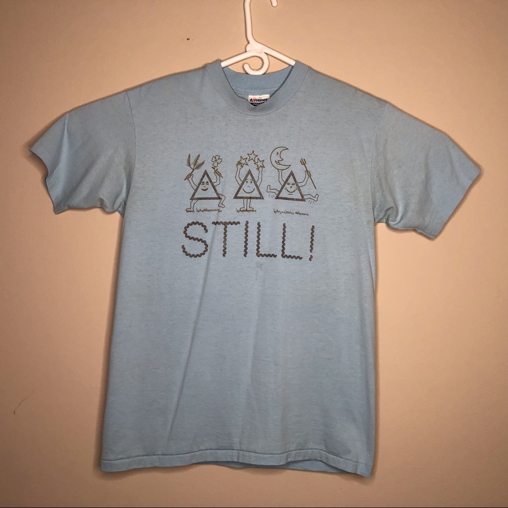 Hanes Vintage Single Stitch Blue T-Shirt Large